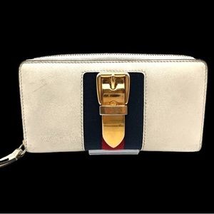 Gucci Sylvie Leather Zip Around Zippy Wallet